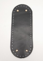 Angel Çanta Aksesuar Gerçek Deri Siyah 30X12 cm Oval Light Gold Metalli Çanta Tabanı - Angel Çanta Aksesuar