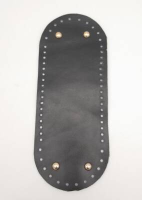 Angel Çanta Aksesuar Gerçek Deri Siyah 30X12 cm Oval Light Gold Metalli Çanta Tabanı - 1