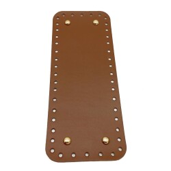 Angel Çanta Aksesuar Gerçek Deri Sütlü Kahve 30X12 cm Dikdörtgen Light Gold Metalli Çanta Tabanı - Angel Çanta Aksesuar