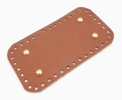 Angel Çanta Aksesuar Gerçek Deri Taba 15X8 cm Dikdörtgen Light Gold Metalli Çanta Tabanı - 2