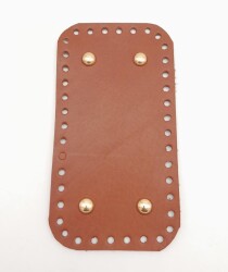 Angel Çanta Aksesuar Gerçek Deri Taba 15X8 cm Dikdörtgen Light Gold Metalli Çanta Tabanı - Angel Çanta Aksesuar