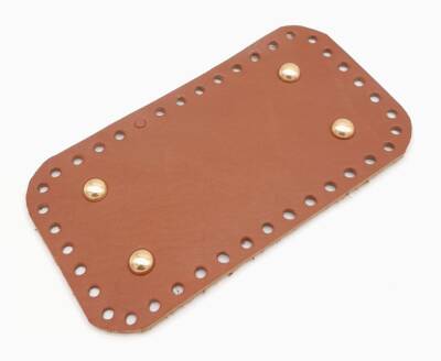 Angel Çanta Aksesuar Gerçek Deri Taba 15X8 cm Dikdörtgen Light Gold Metalli Çanta Tabanı - 2