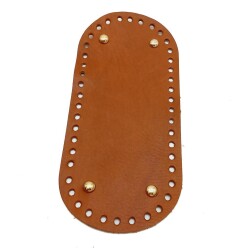 Angel Çanta Aksesuar Gerçek Deri Taba 25X12 cm Oval Light Gold Metalli Çanta Tabanı - Angel Çanta Aksesuar