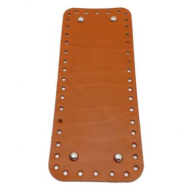 Angel Çanta Aksesuar Gerçek Deri Taba 30X12 cm Dikdörtgen Gümüş Metalli Çanta Tabanı - 1