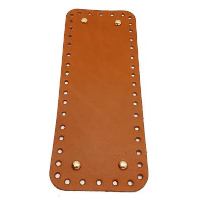 Angel Çanta Aksesuar Gerçek Deri Taba 30X12 cm Dikdörtgen Light Gold Metalli Çanta Tabanı - 1