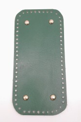 Angel Çanta Aksesuar Gerçek Deri Yeşil 25X12 cm Dikdörtgen Light Gold Metalli Çanta Tabanı - Angel Çanta Aksesuar