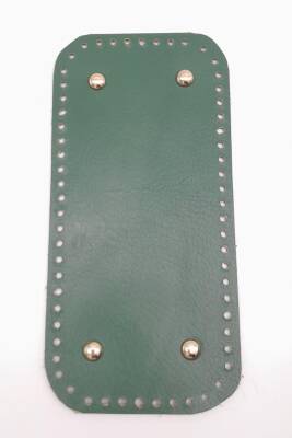 Angel Çanta Aksesuar Gerçek Deri Yeşil 25X12 cm Dikdörtgen Light Gold Metalli Çanta Tabanı - 1