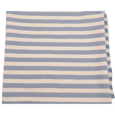 Angel Çanta Aksesuar Balıksırtı Denim Mavi Çizgili Keten Çanta Yapım Kumaşı - 1