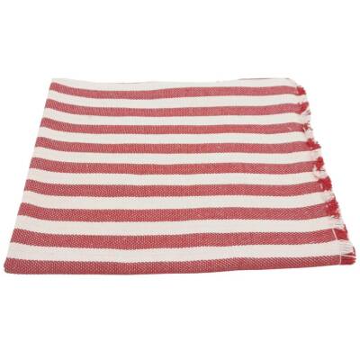 Angel Çanta Aksesuar Balıksırtı Kırmızı Çizgili Keten Çanta Yapım Kumaşı - 2