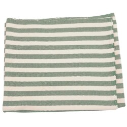 Angel Çanta Aksesuar Balıksırtı Yeşil Çizgili Keten Çanta Yapım Kumaşı - Angel Çanta Aksesuar