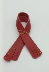 Angel Çanta Aksesuar 35X2 Cm Gerçek Deri Çift Sap Kırmızı - Angel Çanta Aksesuar