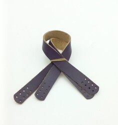 Angel Çanta Aksesuar 35X2 Cm Gerçek Deri Çift Sap Mor - Angel Çanta Aksesuar