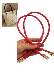 Angel Çanta Aksesuar 60 cm Açık Kırmızı Renk Trend Model Çift Çanta Sapı - Angel Çanta Aksesuar