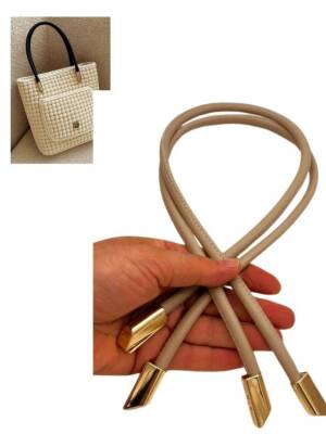 Angel Çanta Aksesuar 60 cm Bej Renk Trend Model Çift Çanta Sapı - 1