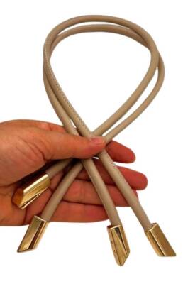 Angel Çanta Aksesuar 60 cm Bej Renk Trend Model Çift Çanta Sapı - 4