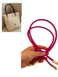 Angel Çanta Aksesuar 60 cm Fuşya Renk Trend Model Çift Çanta Sapı - Angel Çanta Aksesuar