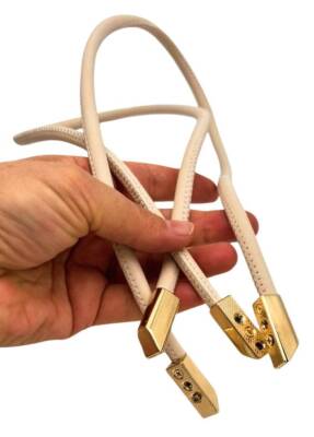 Angel Çanta Aksesuar 60 cm Krem Renk Trend Model Çift Çanta Sapı - 2