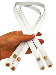 Angel Çanta Aksesuar 70x1.8 cm Suni Deri Beyaz Renk Vidalı Çanta Sapı - Angel Çanta Aksesuar
