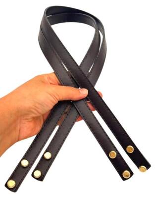 Angel Çanta Aksesuar 70x1.8 cm Suni Deri Koyu Kahve Renk Vidalı Çanta Sapı - 1