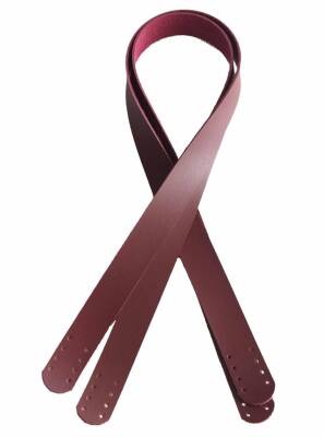 Angel Çanta Aksesuar 70X2.4 Cm, Tek Kat Suni Deri Bordo Renk Çift Sap - 1
