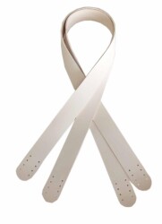 Angel Çanta Aksesuar 70X2.4 Cm, Tek Kat Suni Deri Krem Renk Çift Sap - Angel Çanta Aksesuar