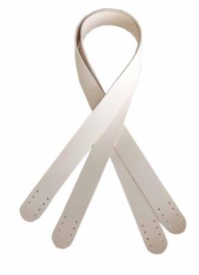 Angel Çanta Aksesuar 80X2.4 Cm, Tek Kat Suni Deri Krem Renk Çift Sap - 1