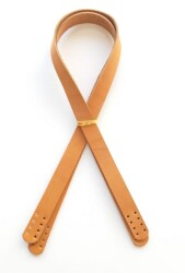 Angel Çanta Aksesuar Açık Taba Renk Gerçek Deri 70X2 Cm Çift Sap - Angel Çanta Aksesuar