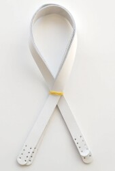 Angel Çanta Aksesuar Beyaz Renk Gerçek Deri 70X2 Cm Çift Sap - Angel Çanta Aksesuar