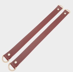 Angel Çanta Aksesuar Suni Deri 38x2.5 cm Bordo Renk Çift Çanta Sapı Light Gold Metalli - 2