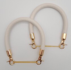 Angel Çanta Aksesuar Çift Kısa Kordon Çanta Sapı Bej Renk Light Gold Metalli - Angel Çanta Aksesuar