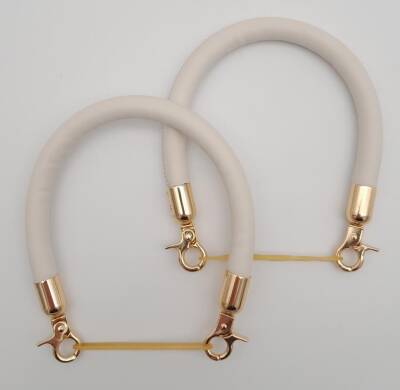 Angel Çanta Aksesuar Çift Kısa Kordon Çanta Sapı Bej Renk Light Gold Metalli - 1