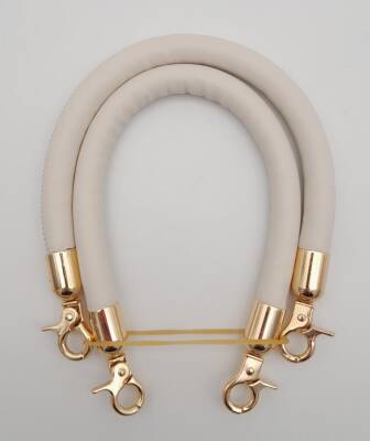 Angel Çanta Aksesuar Çift Kısa Kordon Çanta Sapı Bej Renk Light Gold Metalli - 2