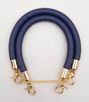 Angel Çanta Aksesuar Çift Kısa Kordon Çanta Sapı Lacivert Renk Light Gold Metalli - 2