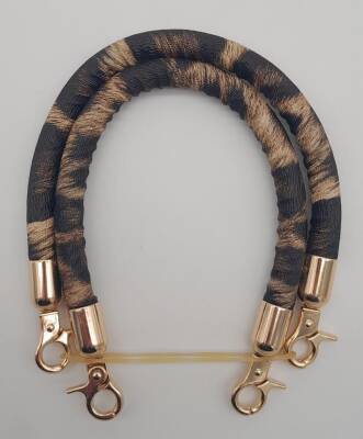 Angel Çanta Aksesuar Çift Kısa Kordon Çanta Sapı Leopar Light Gold Metalli - 2