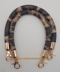 Angel Çanta Aksesuar Çift Kısa Kordon Çanta Sapı Leopar Light Gold Metalli - 2