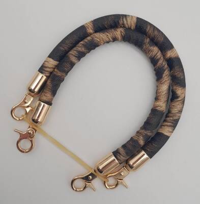 Angel Çanta Aksesuar Çift Kısa Kordon Çanta Sapı Leopar Light Gold Metalli - 3