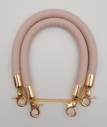 Angel Çanta Aksesuar Çift Kısa Kordon Çanta Sapı Pudra Renk Light Gold Metalli - 2