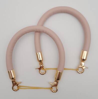 Angel Çanta Aksesuar Çift Kısa Kordon Çanta Sapı Pudra Renk Light Gold Metalli - 1
