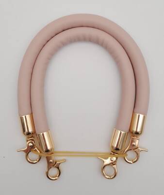Angel Çanta Aksesuar Çift Kısa Kordon Çanta Sapı Pudra Renk Light Gold Metalli - 2