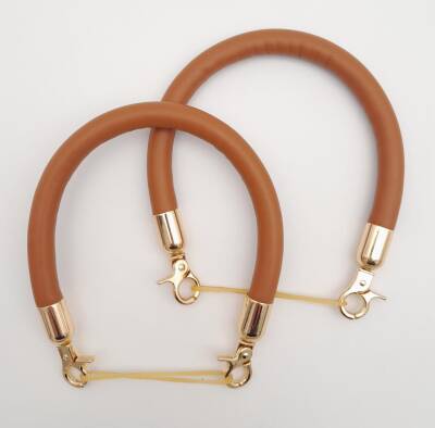 Angel Çanta Aksesuar Çift Kısa Kordon Çanta Sapı Taba Renk Light Gold Metalli - 1