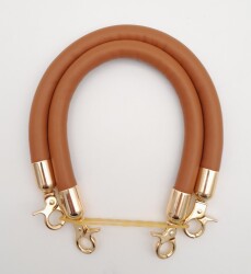 Angel Çanta Aksesuar Çift Kısa Kordon Çanta Sapı Taba Renk Light Gold Metalli - 2