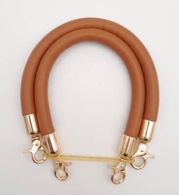 Angel Çanta Aksesuar Çift Kısa Kordon Çanta Sapı Taba Renk Light Gold Metalli - 2