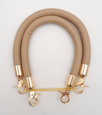 Angel Çanta Aksesuar Çift Kısa Kordon Çanta Sapı Vizon Renk Light Gold Metalli - 2