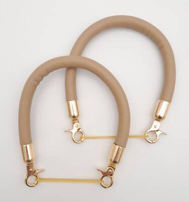 Angel Çanta Aksesuar Çift Kısa Kordon Çanta Sapı Vizon Renk Light Gold Metalli - 1