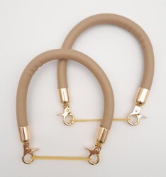 Angel Çanta Aksesuar Çift Kısa Kordon Çanta Sapı Vizon Renk Light Gold Metalli - Angel Çanta Aksesuar