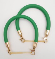 Angel Çanta Aksesuar Çift Kısa Kordon Çanta Sapı Yeşil Renk Light Gold Metalli - Angel Çanta Aksesuar
