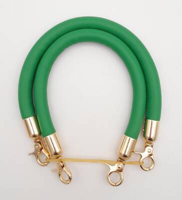 Angel Çanta Aksesuar Çift Kısa Kordon Çanta Sapı Yeşil Renk Light Gold Metalli - 2