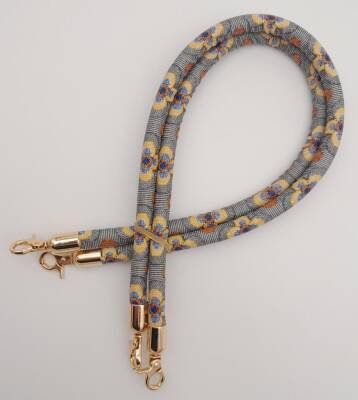 Angel Çanta Aksesuar Çift Kordon Çanta Sapı Gri Turuncu Çiçekli Light Gold Metalli - 3