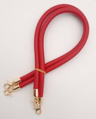Angel Çanta Aksesuar Çift Kordon Çanta Sapı Kırmızı Renk Light Gold Metalli - 3