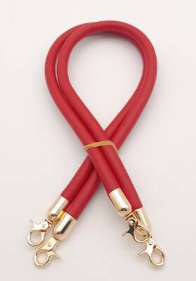 Angel Çanta Aksesuar Çift Kordon Çanta Sapı Kırmızı Renk Light Gold Metalli - 2